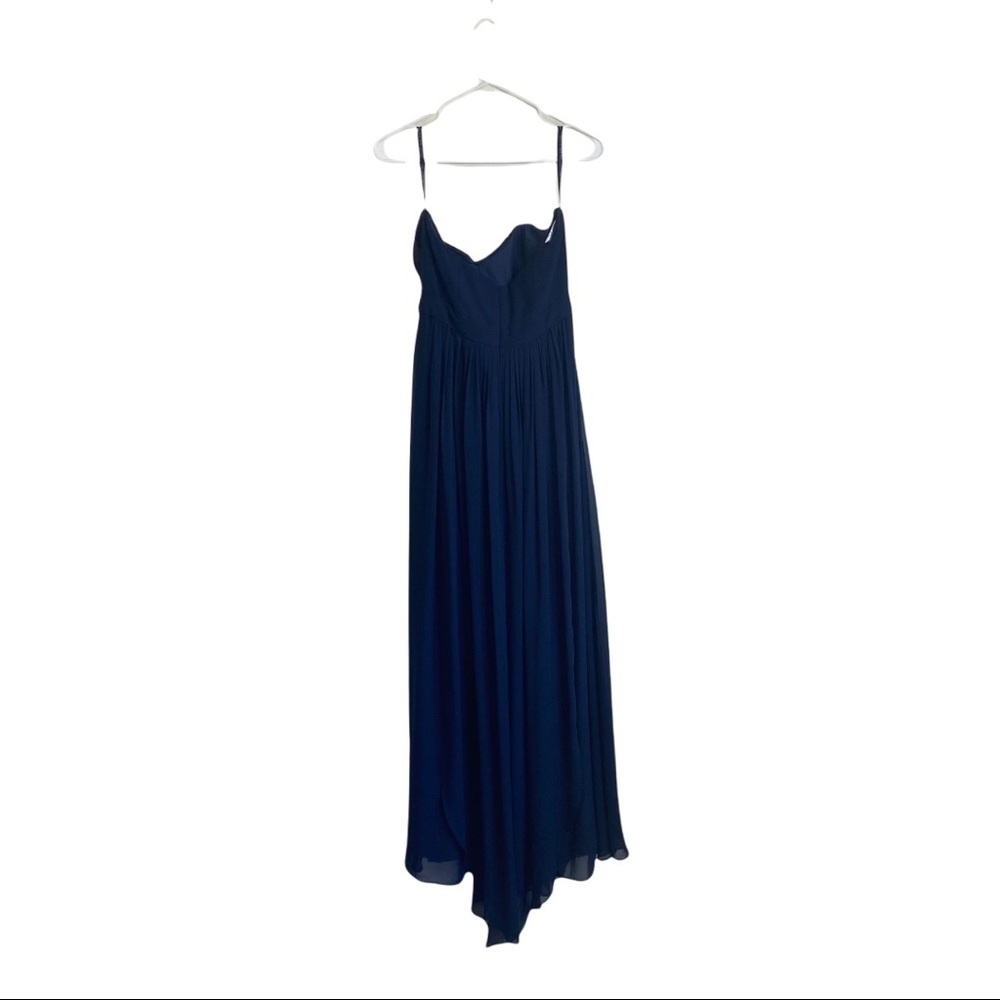 Jenny Yoo Aiden Chiffon Convertible Dress Navy Size 8 - Picture 9 of 9